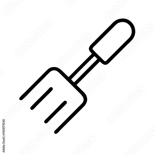 garden fork line art icon vector illustration