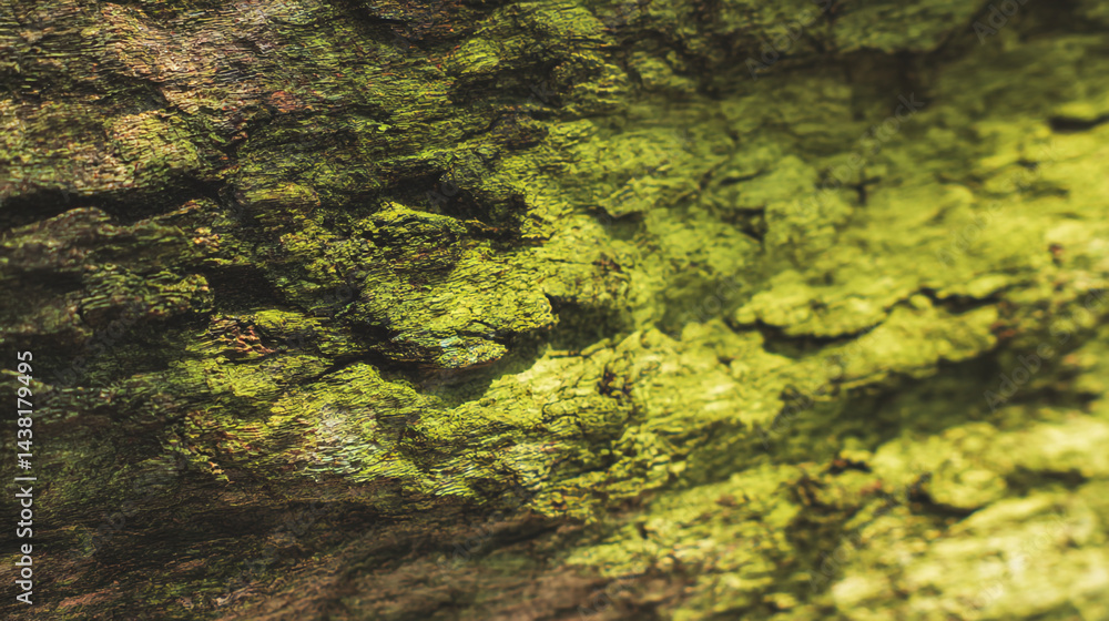 Close up tree bark texture with moss green nature background forest wood lumber organic pattern surface Close up tree bark texture with moss green nature background forest wood lumber organic pattern surface