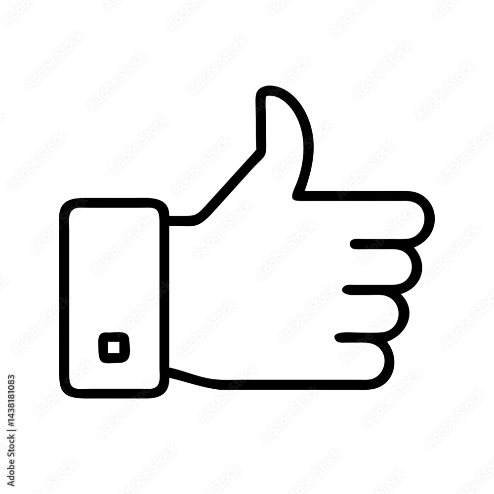 thumbs up line art icon vector illustration thumbs up line art icon vector illustration
