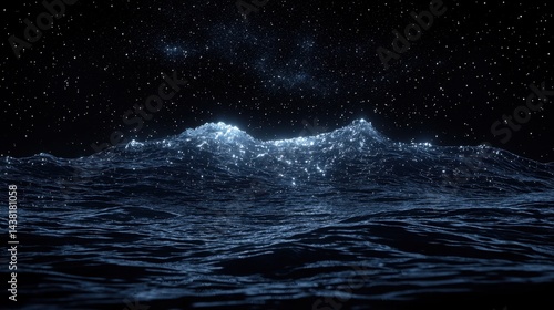 Wallpaper Mural A dark blue ocean with stars in the sky Torontodigital.ca