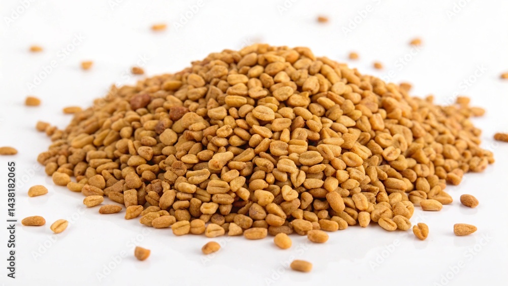 fenugreek seeds on a white background fenugreek seeds on a white background