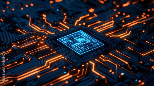 Futuristic AI-powered Data Network Showcasing Digital Technological Advancement and Innovation