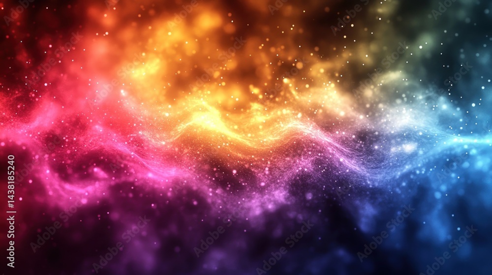 Fototapeta premium Colorful swirling nebula, vibrant hues