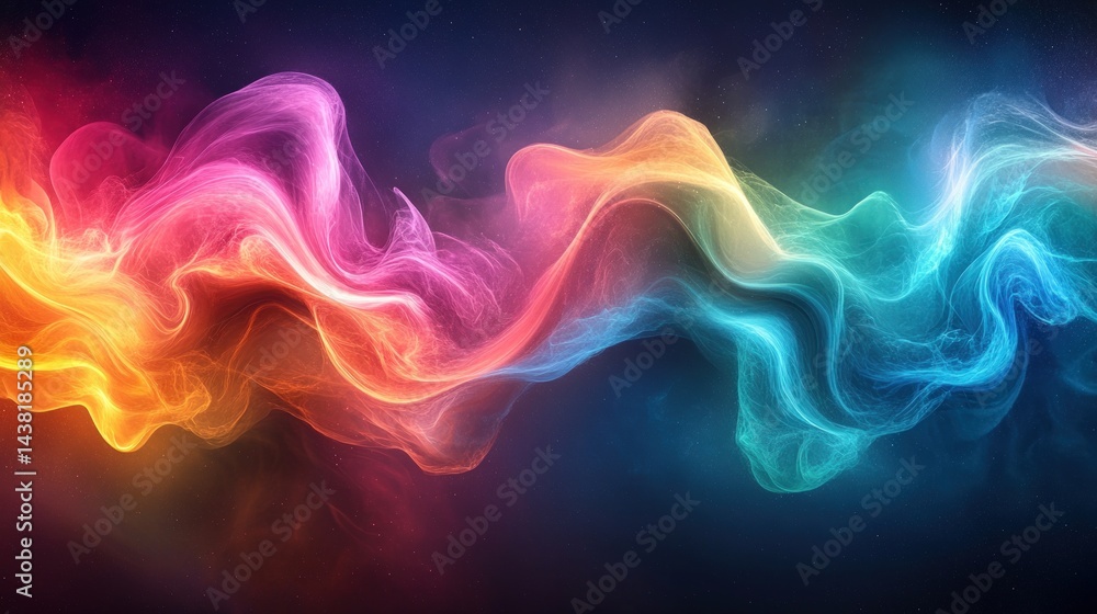 Fototapeta premium Abstract colorful smoke waves (1)