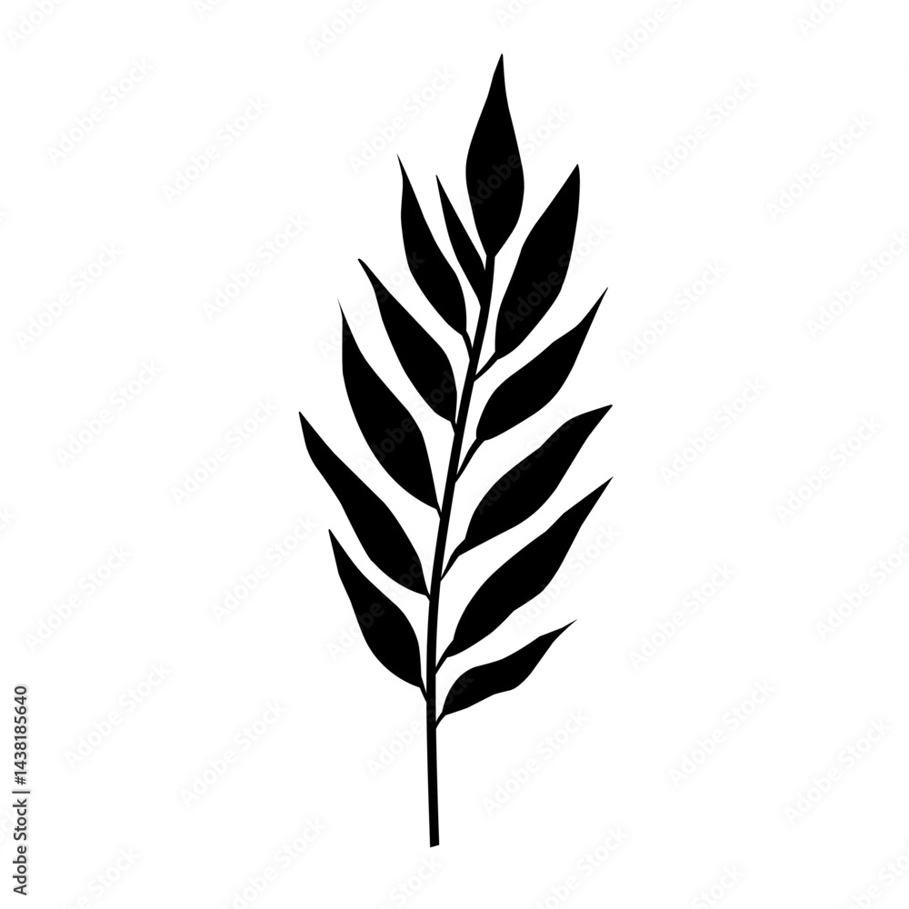 Simple leaf design element silhouette Simple leaf design element silhouette