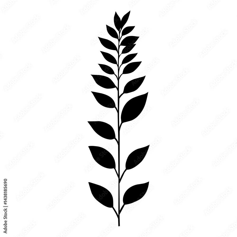 Simple leaf design element silhouette Simple leaf design element silhouette