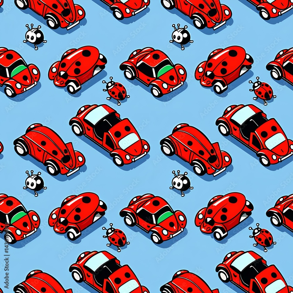 cartoon ladybugs in tiny convertibles cartoon ladybugs in tiny convertibles