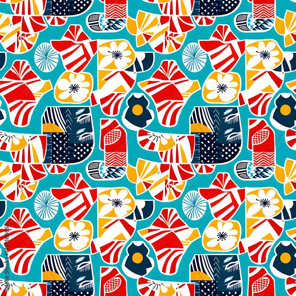Obraz premium beach towels in bright summer patterns