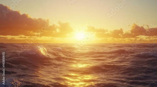 Golden Sunset over the Ocean: A Breathtaking View
