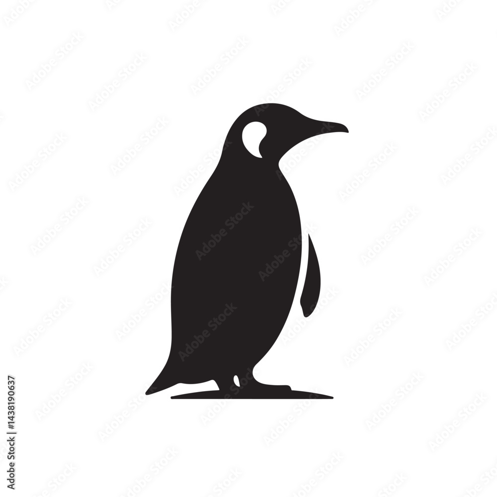 Fototapeta premium Penguin Standing Minimalist Silhouette