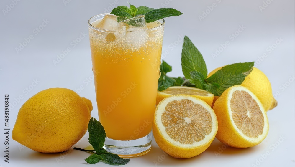 Refreshing Lemonade with Lemons and Mint Refreshing Lemonade with Lemons and Mint