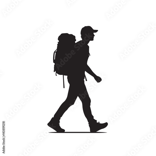Person Backpack Walking Silhouette