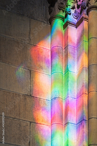 reflection of a stained glass window