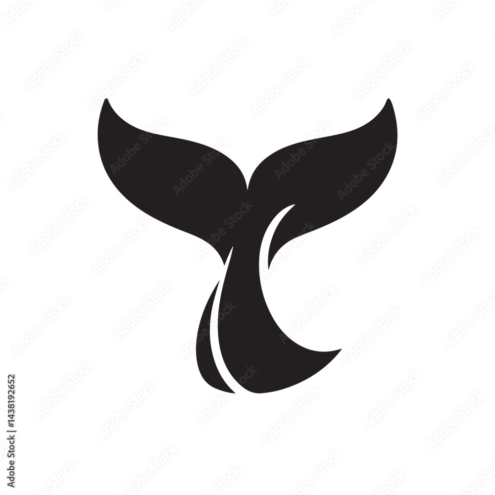 Whale tail silhouette simple smooth minimal design Whale tail silhouette simple smooth minimal design