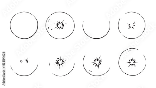 Grapefruit set line art