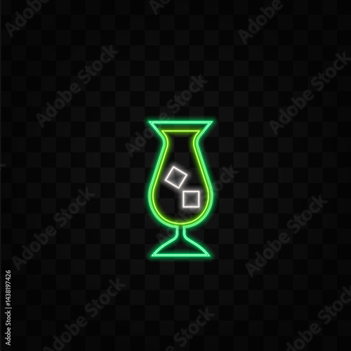 Alcoholic cocktails. neon style. Cognac, cognac, vodka, tequila, whiskey, champagne, wine, margarita cocktails. Bottle and glass