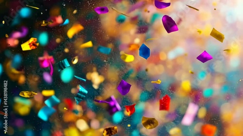Vibrant confetti explosion celebrating joyful festive party atmosphere