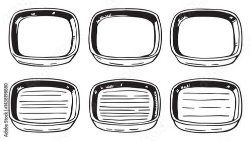 Grill pan set line art