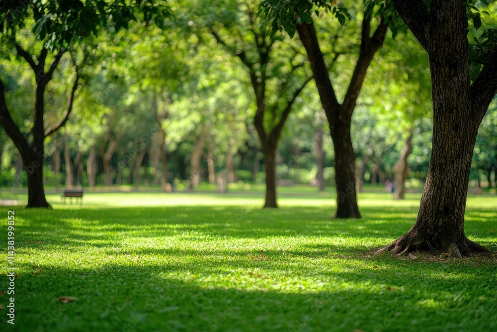 Obraz premium Peaceful park scene sunny day