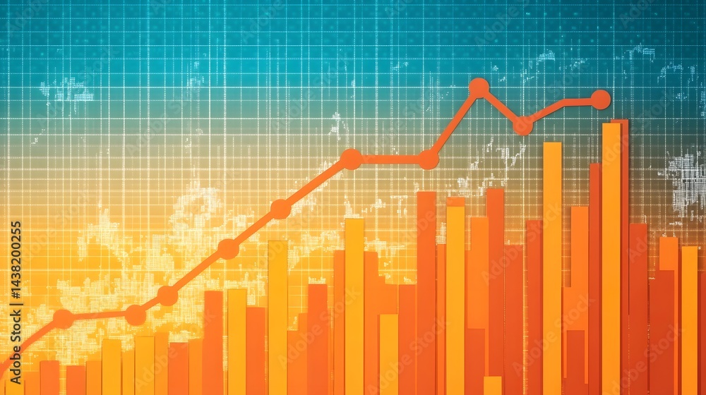 Fototapeta premium Rising Global Financial Chart Depicting Economic Growth and Success