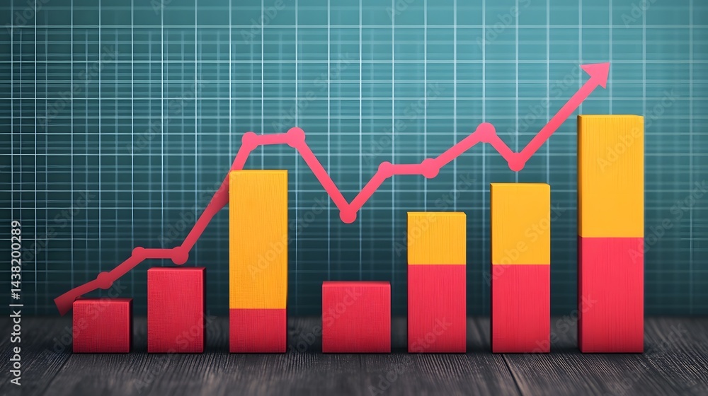 Fototapeta premium Ascending Financial Growth Chart Depicting Economic Prosperity and Success