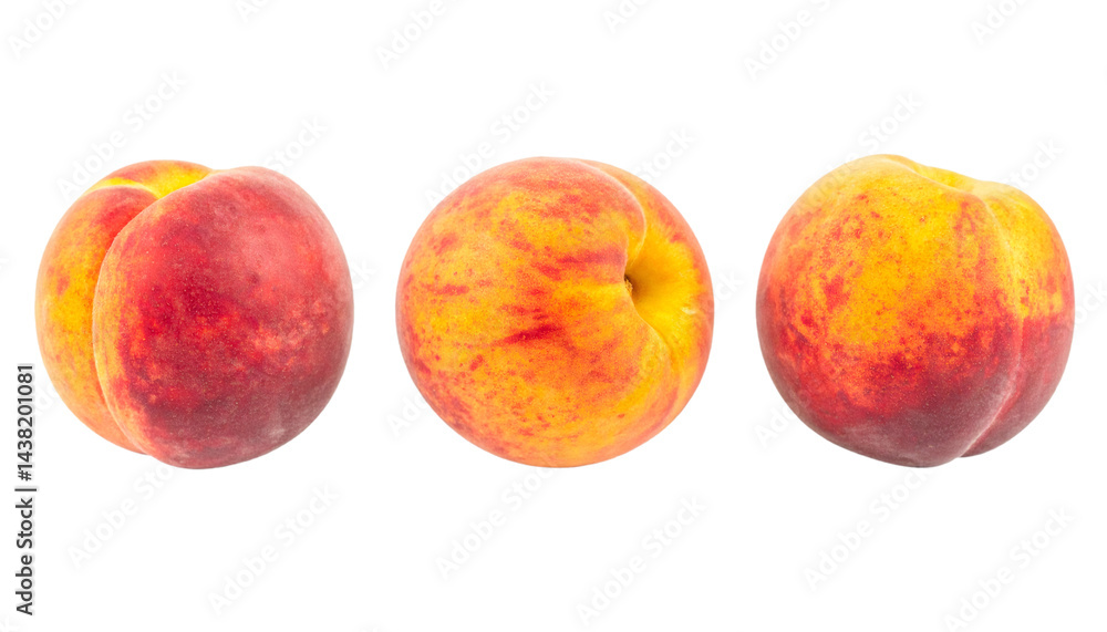 Fresh peaches spinning against transparent backdrop, clipping path integrated Fresh peaches spinning against transparent backdrop, clipping path integrated