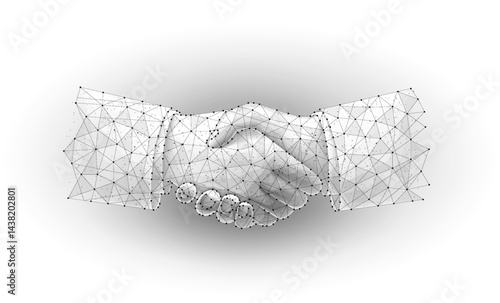 Handshake on white. Business meeting, investment deal, financial network, trusted partnership