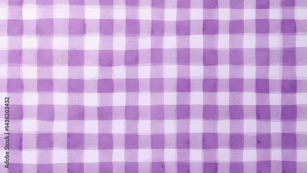 Lavender and White Watercolor Gingham Check Pattern Background Lavender and White Watercolor Gingham Check Pattern Background
