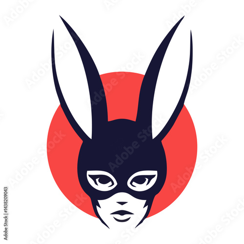 Woman In Bunny Mask Logo.eps