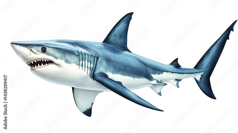 Obraz premium Great White Shark Illustration