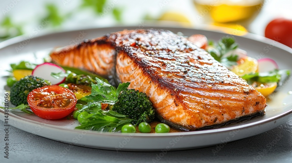 Pan-seared Salmon with Roasted Vegetables Pan-seared Salmon with Roasted Vegetables