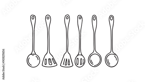 Ladle set line art