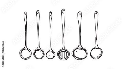 Ladle set line art
