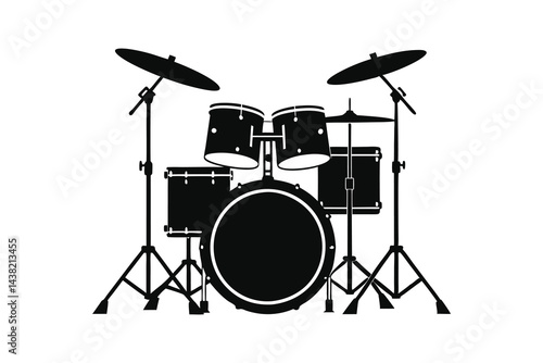 drummer in a studio vector illustration with white background