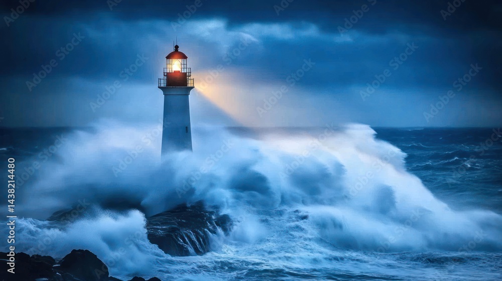 Lighthouse in a Storm: A Beacon of Hope Amidst the Tempestuous Waves Lighthouse in a Storm: A Beacon of Hope Amidst the Tempestuous Waves