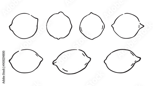 Lemon set line art