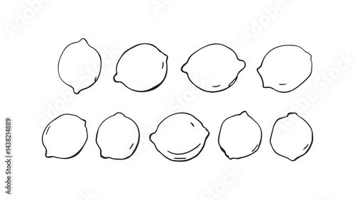 Lemon set line art