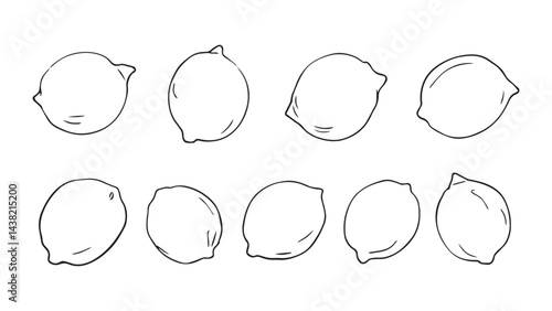 Lemon set line art