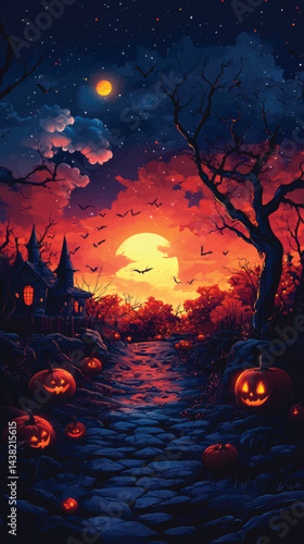 Creepy Trees and Glowing Pumpkin Faces.