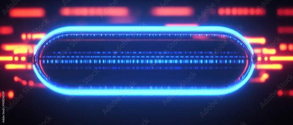 Obraz premium Abstract neon oval graphic design