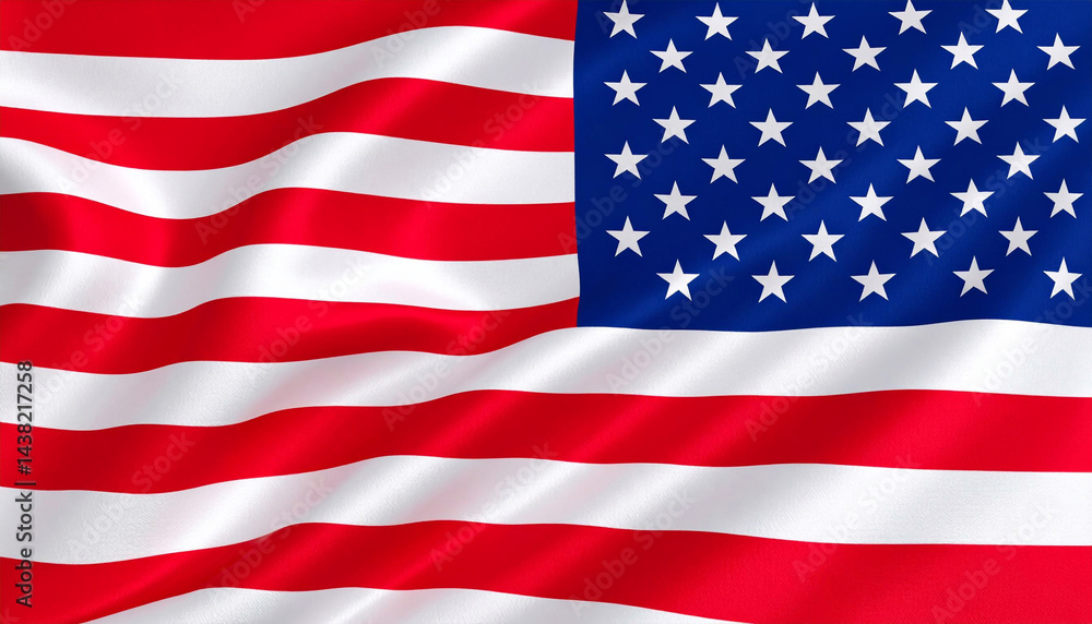 Fototapeta premium american flag waving in the wind
