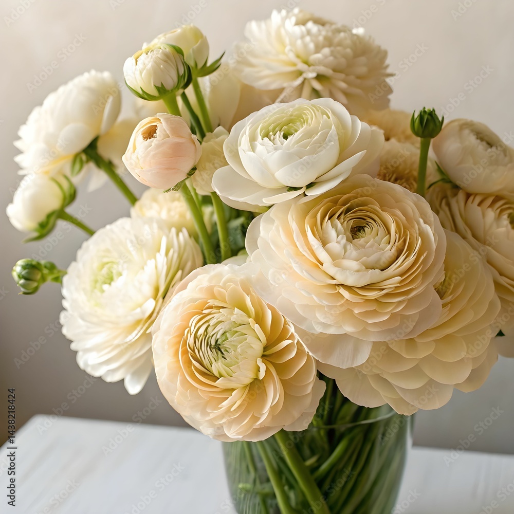 Obraz premium Beautiful Cream Flowers Bouquet.