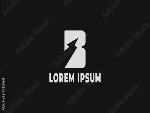 Letter B and thunder logo