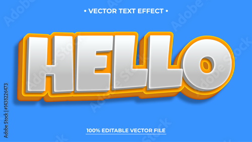 Hello editable text effect design vectors Modern editable text effect vector design Editable text style effects
