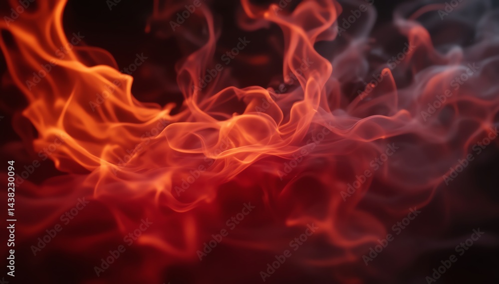 Vibrant flames swirling elegantly in darkness Vibrant flames swirling elegantly in darkness
