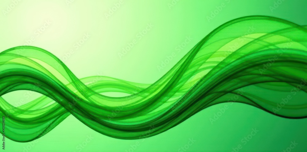 Fototapeta premium Fluid green lines intertwine, forming an abstract leafy pattern , vector, illustration