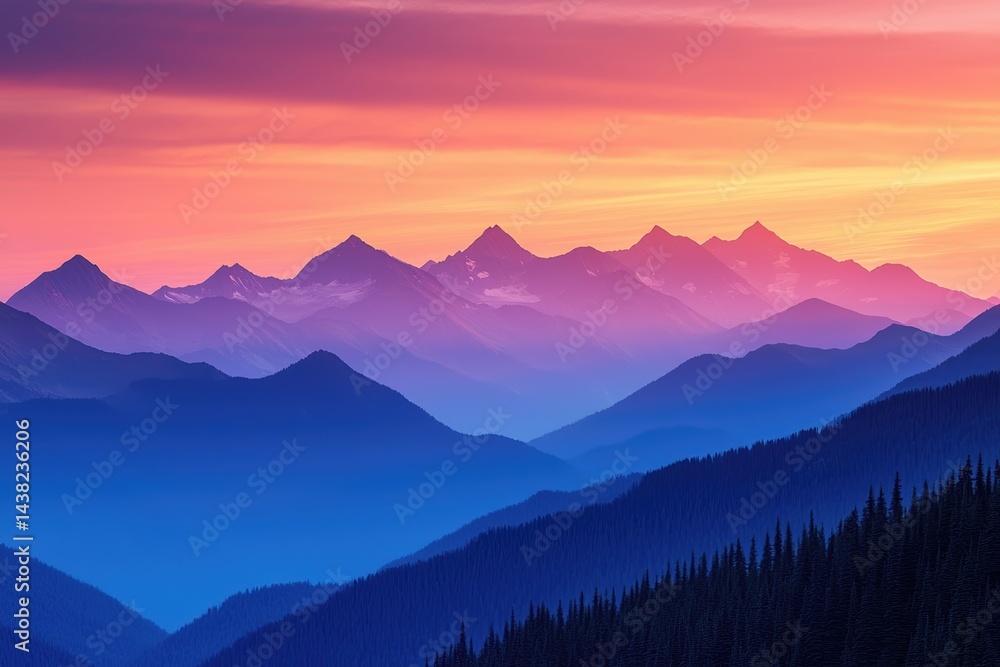 Majestic Sunset Over the Mountains A Breathtaking Landscape Majestic Sunset Over the Mountains A Breathtaking Landscape