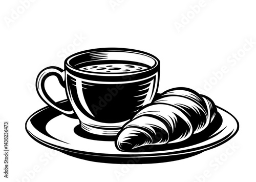 cup of coffee and croissant