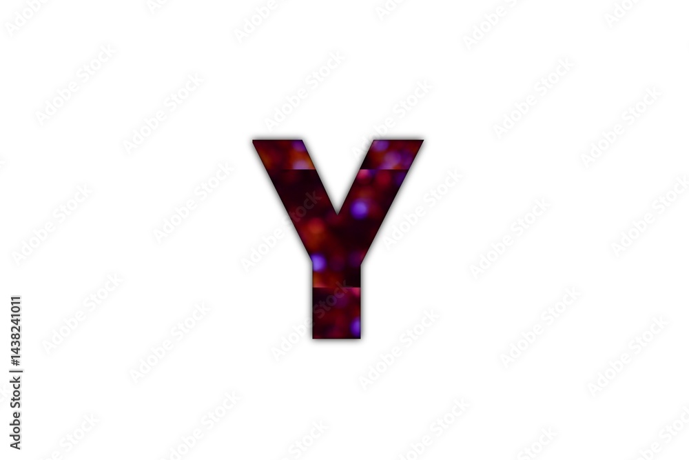Mystical Letter Y with Bokeh Lights on a White Background Mystical Letter Y with Bokeh Lights on a White Background