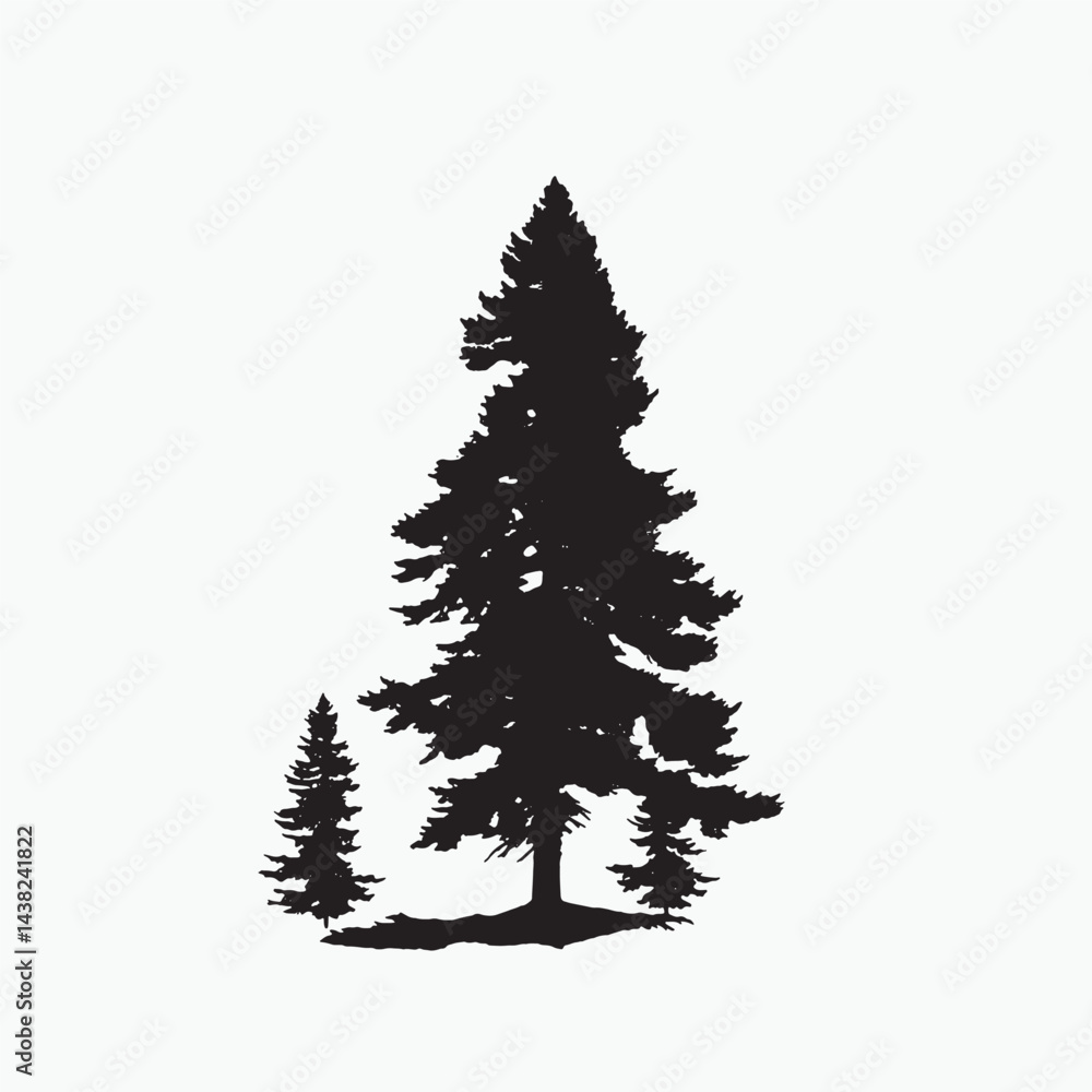 Obraz premium Douglas Fir Tree Bold Silhouette Design
